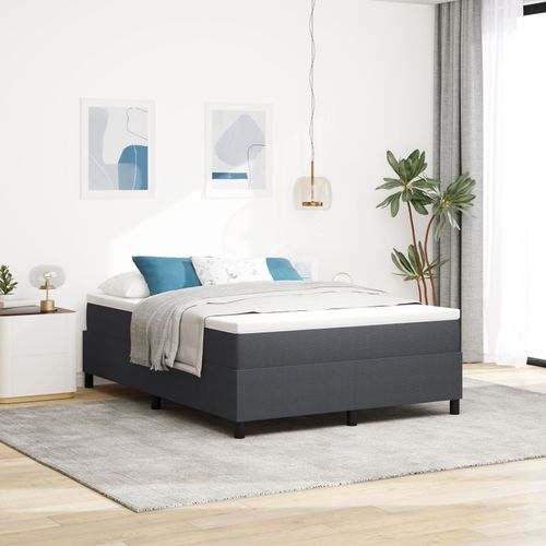 Lit Box Spring Vidaxl Gris Foncé 160x200 Cm En Tissu Velours Côtelé