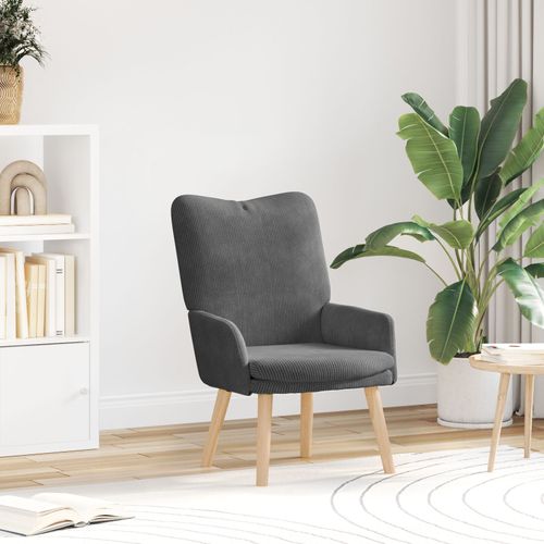 Fauteuil Relaxant Vidaxl En Velours Côtelé Gris Foncé
