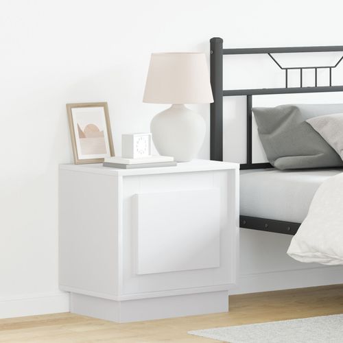 Tables De Chevet Vidaxl Blanc Bois D'ingénierie 44 X 34,5 X 45 Cm