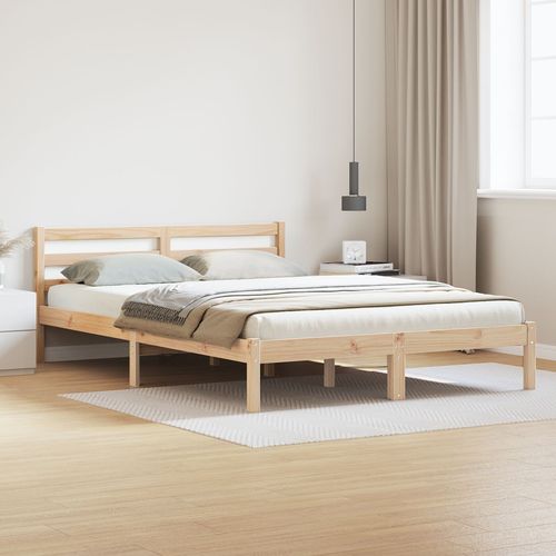 Lit Vidaxl Avec Tête De Lit 140x210 Cm En Bois De Pin Massif