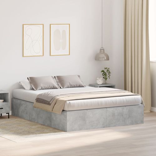 Lit De Rangement Vidaxl Gris Béton 140x190 Cm