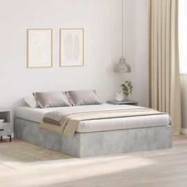 Lit De Rangement Vidaxl Gris Béton 140x190 Cm