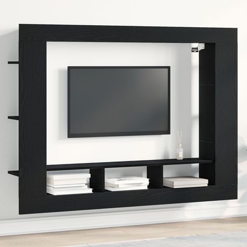 Meuble Tv Mural Vidaxl Chêne Noir 152x22x113 Cm