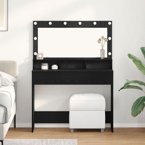 Coiffeuse Vidaxl Avec Lumières Led Chêne Noir 100x41x135 Cm