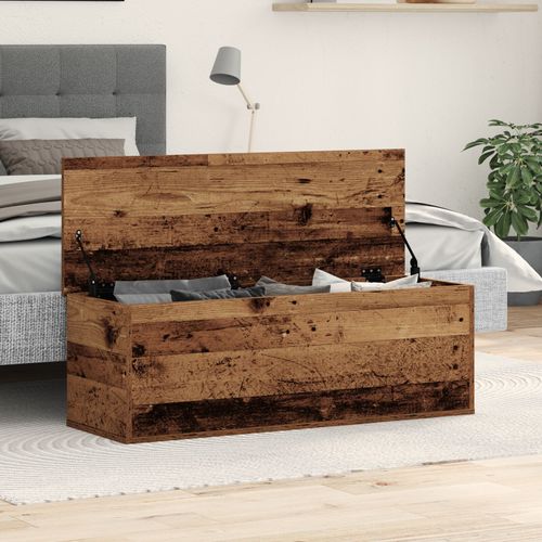 Coffre De Rangement Vidaxl En Vieux Bois 102x35x35 Cm En Bois Reconstitué