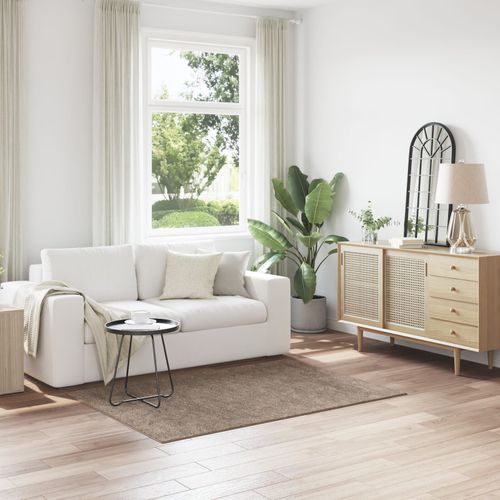 Tapis Shaggy Vidaxl Avec Support En Latex Marron 120x170 Cm