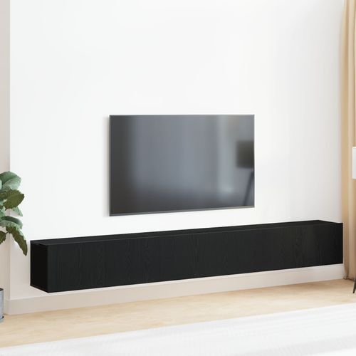 Ensemble De Meuble Tv 3 Pièces Vidaxl En Bois D'ingénierie Noir