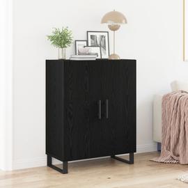 Buffet Vidaxl Noir Chêne 69,5x34x90 Cm Bois D'ingénierie