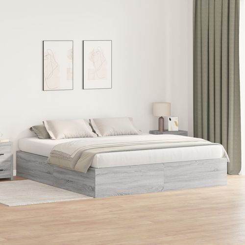 Cadre De Lit De Rangement Vidaxl Gris Sonoma 180x200 Cm