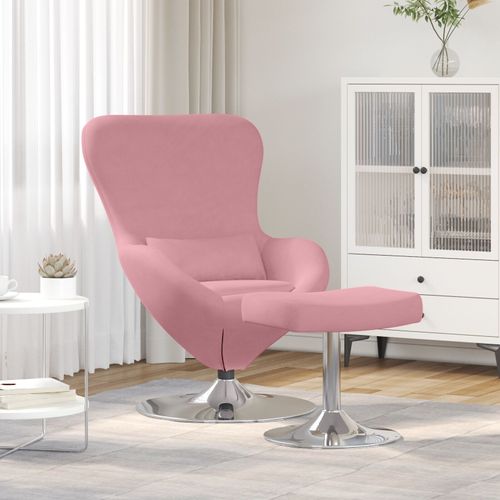 Fauteuil ?Uf Vidaxl Avec Repose-Pieds En Velours Rose