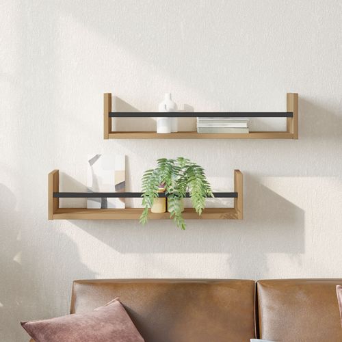 Étagère Murale Vidaxl Chêne Fait Main Bois De Chêne Massif 60 X 16 X 14 Cm
