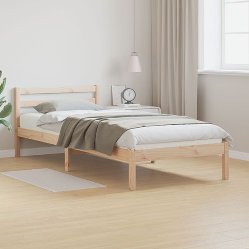 Lit Vidaxl Avec Tête De Lit 100x210 Cm En Bois De Pin Massif