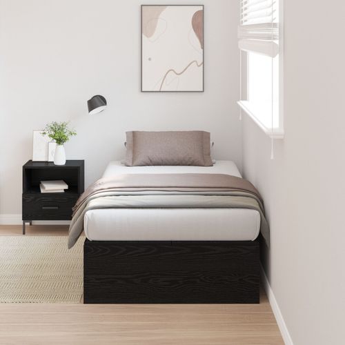 Cadre De Lit De Rangement Vidaxl Chêne Noir 100x200 Cm