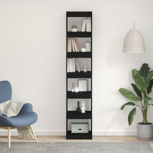 Bibliothèque Vidaxl Noir Chêne 40x30x198 Cm En Bois D'ingénierie