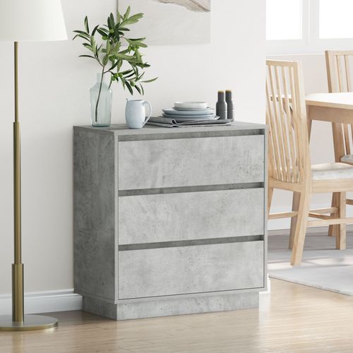 Table De Chevet Vidaxl Avec Led Gris Béton 71x34,5x75 Cm Bois Reconstitué