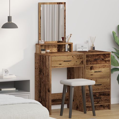 Coiffeuse Vidaxl Avec Tiroirs En Bois Vintage 50x41x140 Cm