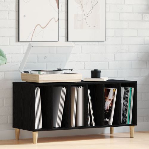 Meuble De Rangement Vidaxl En Chêne Noir 100x38x48 Cm En Bois D'ingénierie