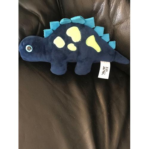 Peluche Dinosaure Stégosaure Bleu Marine Vert Fluo Bleu Foncé 26cm Dp Am