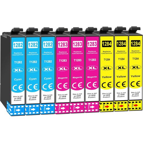 SHILIU-T1285 Cartouche d'encre Compatible pour Epson T1281 T1282 T1283 T1284 avec Epson Stylus SX125 SX130 SX230 SX235W SX420W SX42[