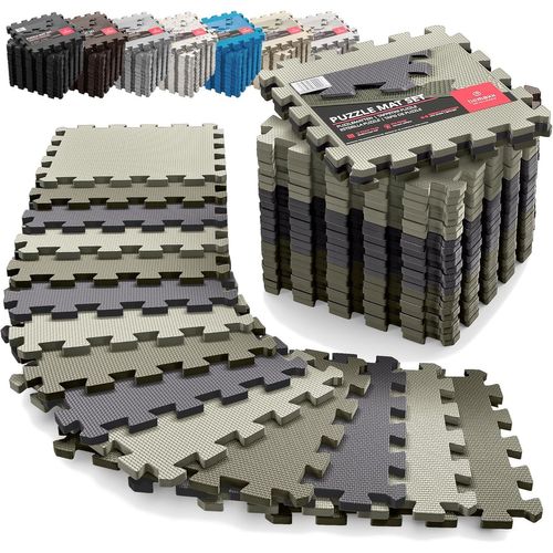 GOUTS ET COULEURSTapis De Sport De Sol Salle De Fitness - Dalles En Mousse Sans Bpa + Bordures | Matelas Puzzle Tatami Eva Caoutchouc Pour Matériel Gym Banc De Musculation Course Garage Piscine Isola