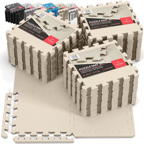 GOUTS ET COULEURSTapis De Sport De Sol Salle De Fitness - Dalles En Mousse Sans Bpa + Bordures | Matelas Puzzle Tatami Eva Caoutchouc Pour Matériel Gym Banc De Musculation Course Garage Piscine Isola