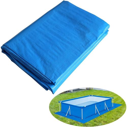 GOUTS ET COULEURSTapis De Sol Pour Piscine, Tapis De Piscine Rectangulaire Bleu Pliable Imperméable, Tapis De Sol Pour Piscine Extérieure Hors, Tapis De Piscine Au Sol, 445X254Cm