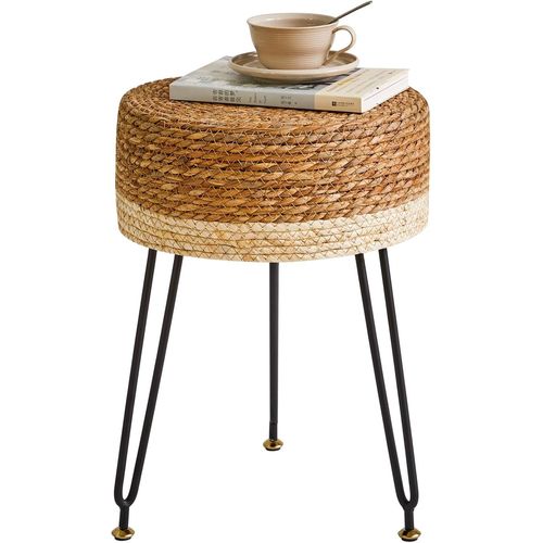 Gouts Et Couleursottoman, Tabouret Pouf, Petit Repose-Pieds En Matériau Algue, Chaise De Coiffeuse, Tabourets De Canapé, Style Pastoral, Pour Salon, Chambre 32×32×45cm Noir Hbd029b