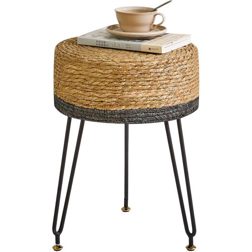 Gouts Et Couleursottoman, Tabouret Pouf, Petit Repose-Pieds En Matériau Algue, Chaise De Coiffeuse, Tabourets De Canapé, Style Pastoral, Pour Salon, Chambre 32×32×45cm Noir Hbd029b
