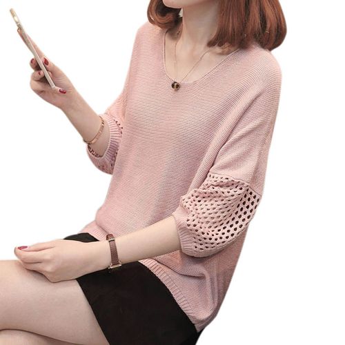 Pull À Manches Sulfet Col Rond Pour Femme, Couleur Unie, Cadeau Pour La Journée Des Léons