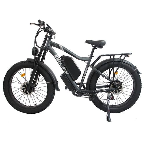 Orlms Mx500 Vélo Électrique, Moteur 2 X 1000 W, Batterie 52 V 25 Ah, Pneus 26 Pouces, Vitesse Maximale 62 Km/H, Autonomie Maximale 120 Km, Suspension Intégrale, Transmission Shimano 7 Vitesses - Gris