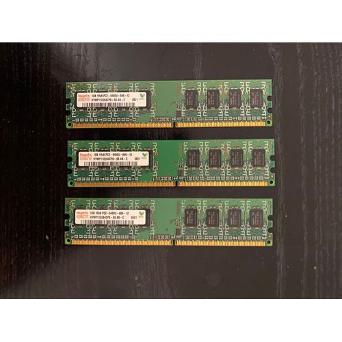 3 Barrettes de 1 Go DDR2 hynix 6400U