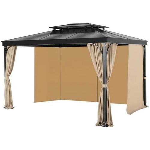 Rideau D'intimité Pour Tonnelle Imperméable Extérieur-Vevor-Rideaux Pour Pergola-284 X 284 X 204 Cm-4 Panneaux-Kaki