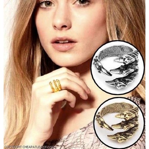 Bague Griffes De Dragon / Serres D ' Aigle, De Phénix - Métal Argenté - Taille Ajustable - Cheapatleast 1589