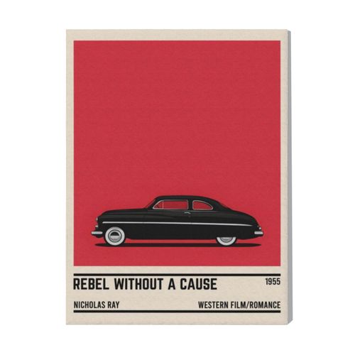 Canevas Imprimer Film Cinéma Rebelle Sans Cause Voiture=696 Diy Installer 40x50cm Sur Toil