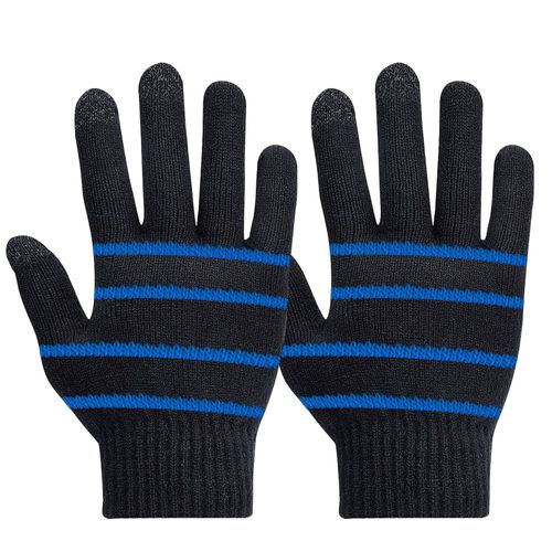 Gants Pour Écran Tactile Unisexe Fluidité Tactile Conservée Akashi Noir Et Bleu