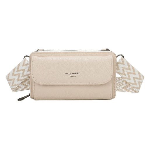 Sac Bandoulière Portefeuille Mignon en Cuir Gallantry Beige
