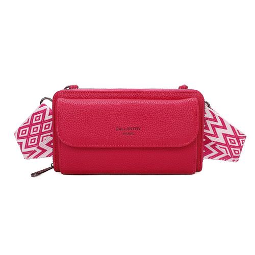 Sac Bandoulière Portefeuille Mignon en Cuir Gallantry Fuchsia