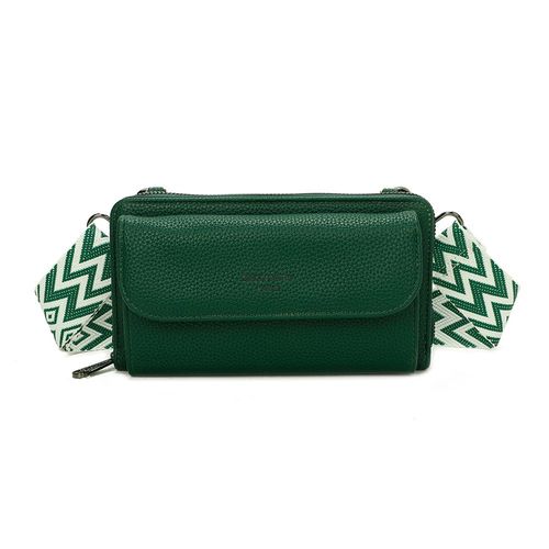 Sac Bandoulière Portefeuille Mignon en Cuir Gallantry Vert foncé