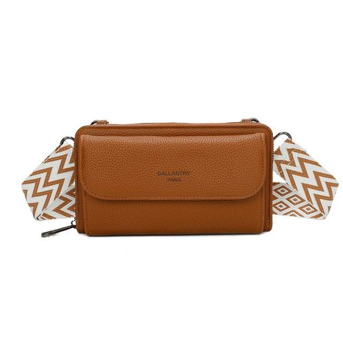 Sac Bandoulière Portefeuille Mignon en Cuir Gallantry Marron