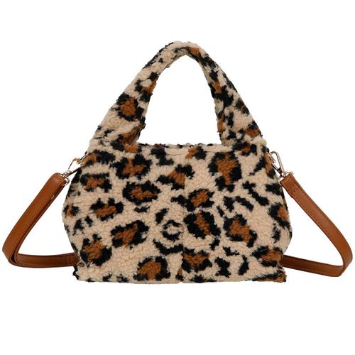 Sac à Main pour Femme à Fourrure avec Bandoulière Amovible Gallantry Marron foncé