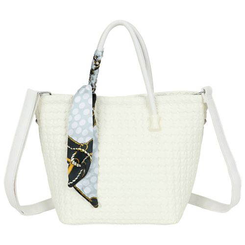 Sac à Main pour Femme avec Bandoulière à Motif Tressé Gallantry Blanc
