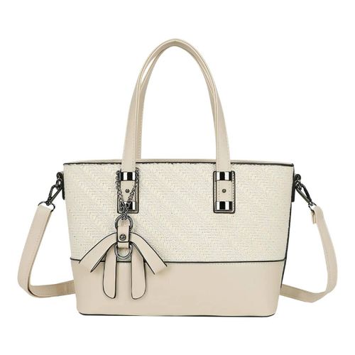 Sac à Main Cabas à Franges pour Femme avec Bandoulière Gallantry Beige