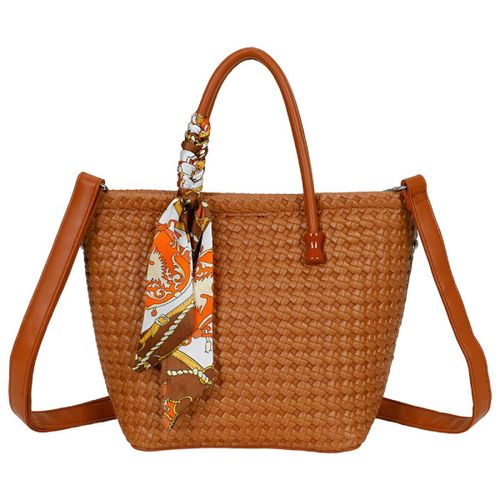 Sac à Main pour Femme avec Bandoulière à Motif Tressé Gallantry Marron