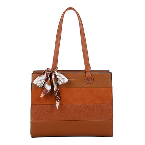 Sac à Main pour Femme Orné d'un N?ud Imprimé Foulard Gallantry Marron clair
