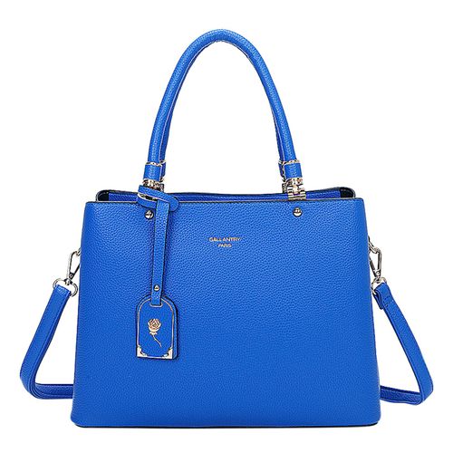 Sac à Main Cabas pour Femme avec une Attache Fleur Métallisé Gallantry Bleu