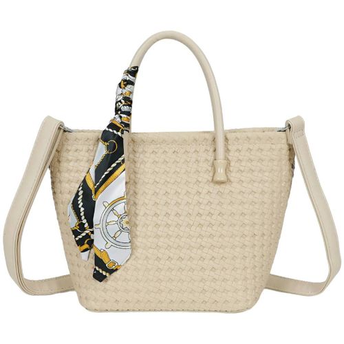 Sac à Main pour Femme avec Bandoulière à Motif Tressé Gallantry Beige