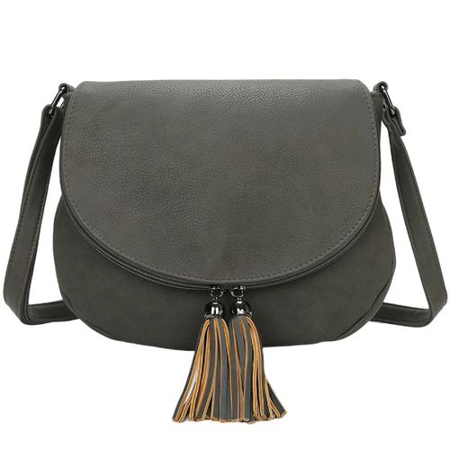 Sac à Bandoulière pour Femme à Fermeture Éclair Gallantry Gris foncé