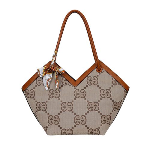 Sac à Main Imprimé pour Femme Orné d'un Foulard Elégant Gallantry Marron