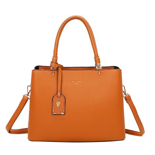 Sac à Main Cabas pour Femme avec une Attache Fleur Métallisé Gallantry Marron