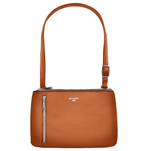 Sac à main bandoulière en similicuir Grainé Gallantry Marron